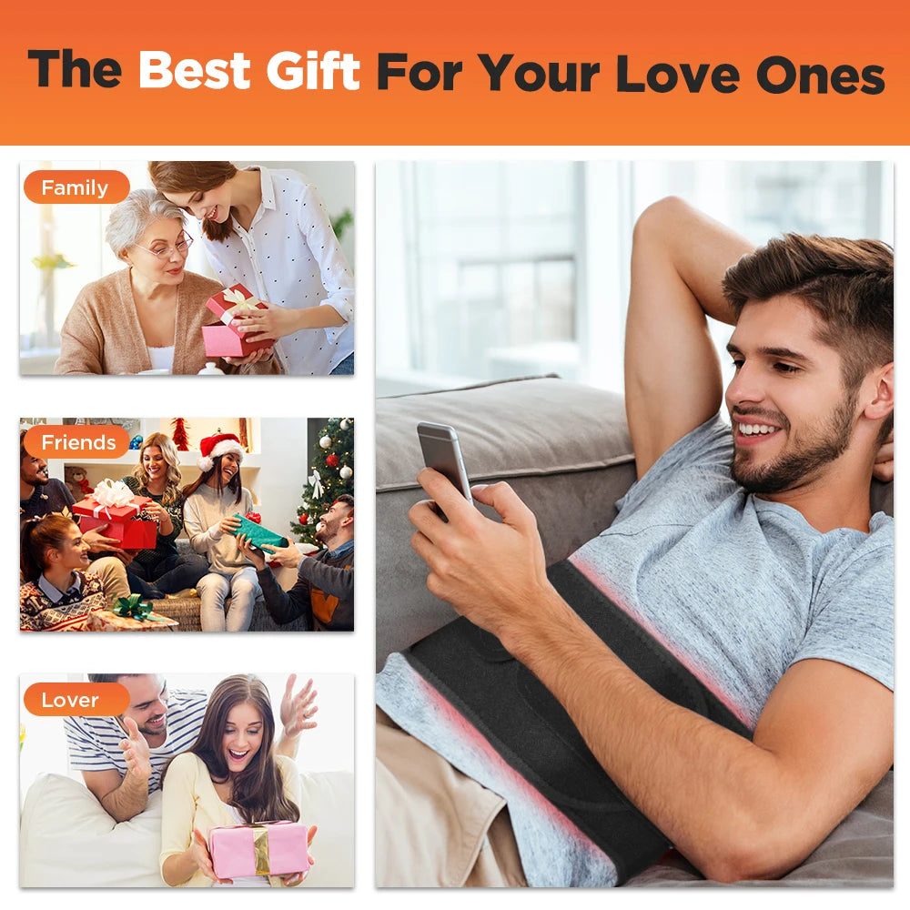 Lumbar Support Belt - Heated Vibrating Back Brace with Red Light