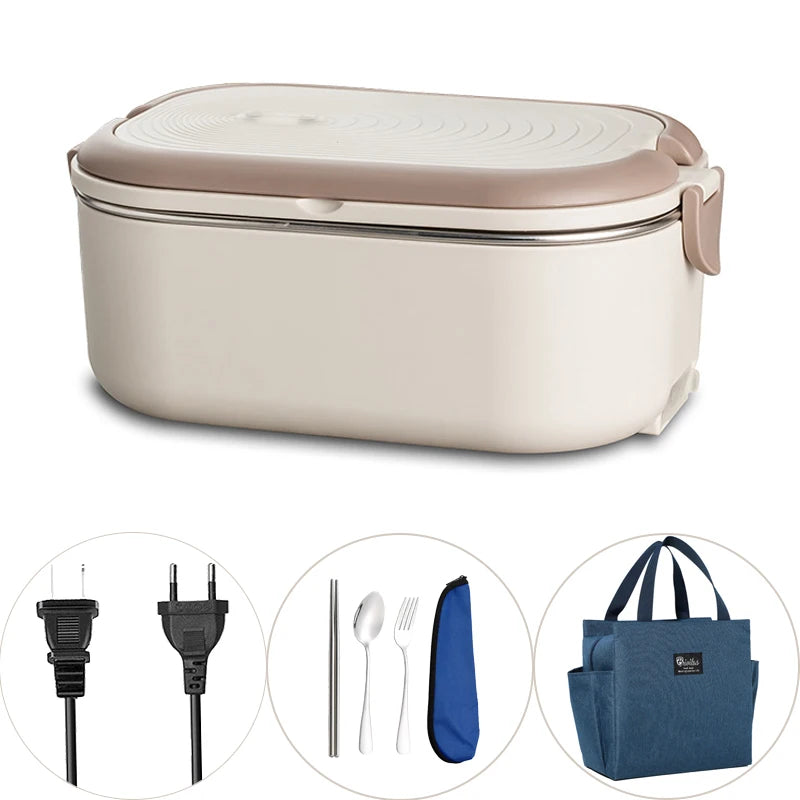 Electric Lunch Box 1L - Stainless Steel Food Warmer Heater