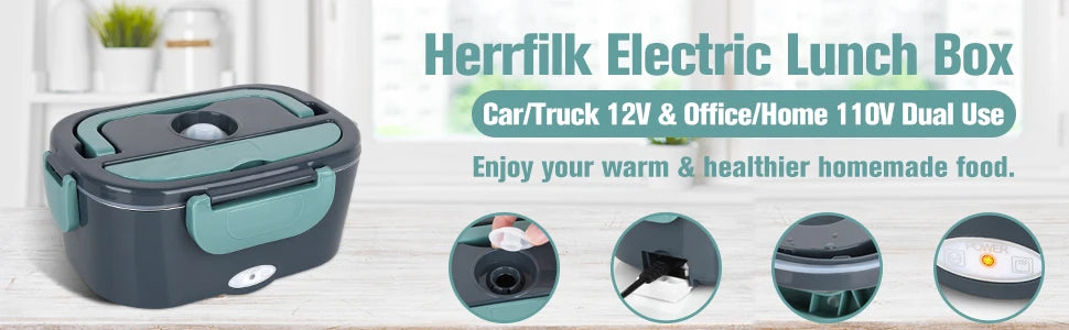 Electric Lunch Box 1.5L - Portable Food Warmer Car & Home