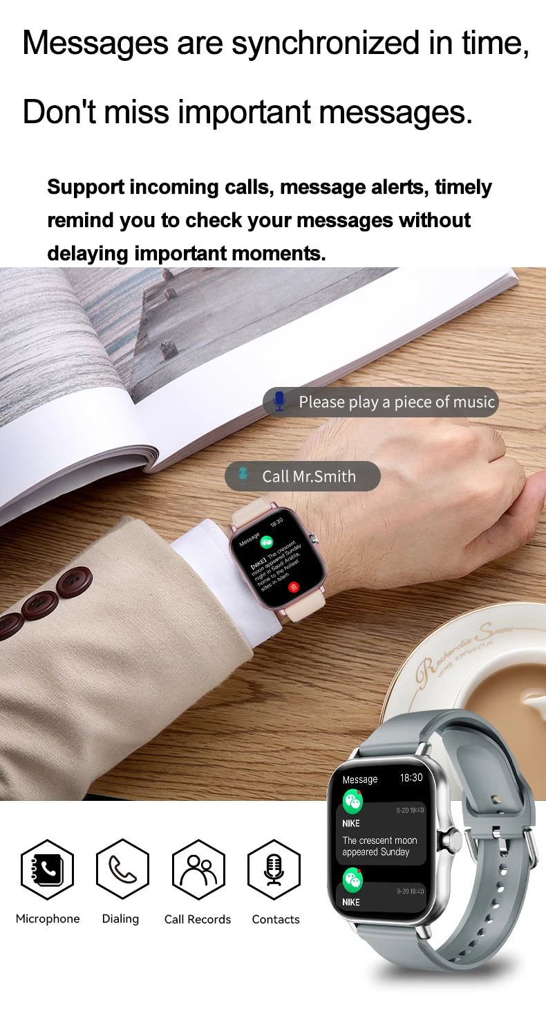 Smart Fitness Watch - Heart Rate Monitor & Bluetooth Calling