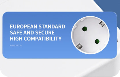 4-Socket Wall Adapter - EU Plug with USB-C & Switch