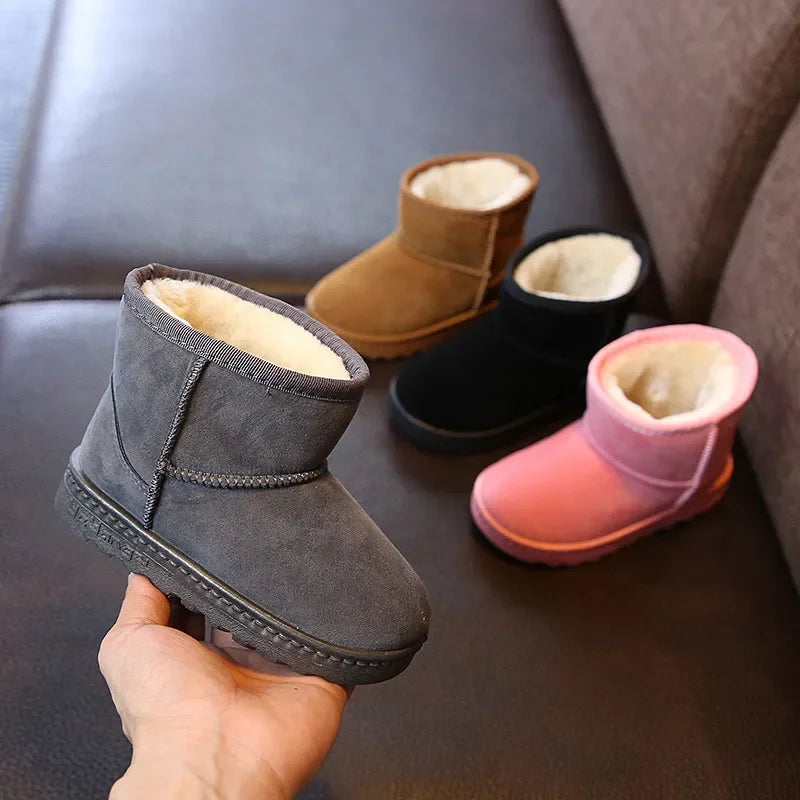 Kids Winter Snow Boots - Warm Cotton Lined Casual Shoes