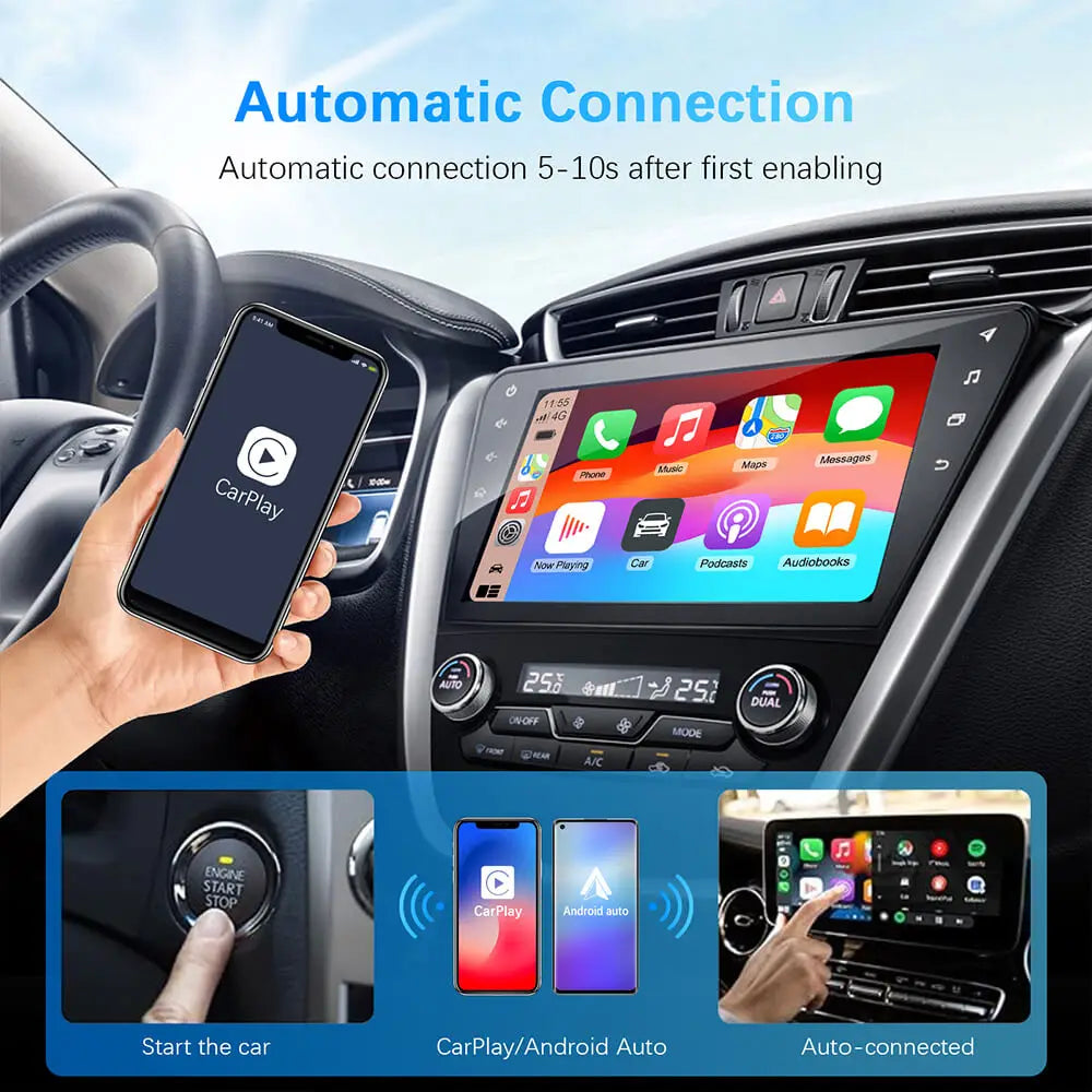 Wireless CarPlay Android Auto Adapter - 2-in-1 USB Dongle