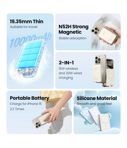 Magnetic Wireless Power Bank 10,000mAh - 20W Fast Charging