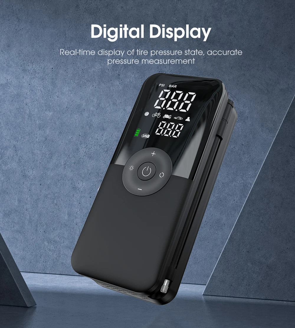 Cordless Tire Inflator - Digital Display 150PSI Car Pump