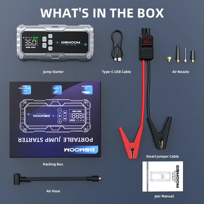 Car Jump Starter 7000A - Portable Battery Booster with Air Pump