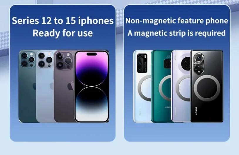 VIKEFON 15W ice Cooling Magnetic Wireless Car Charger for iPhone 16-12 Pro Max MacSafe Car Phone Holder Fast Charging Station