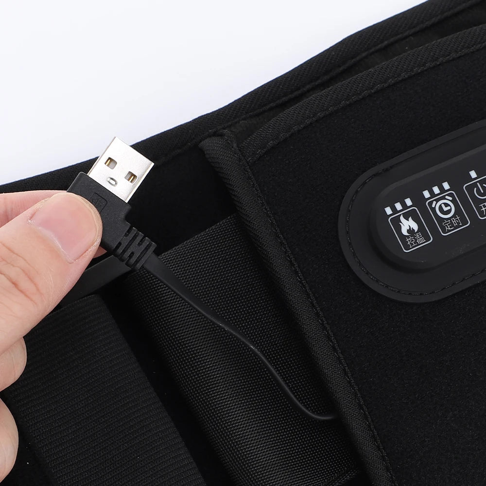 Heated Lumbar Support Belt - Vibrating Back Massager 3 Levels