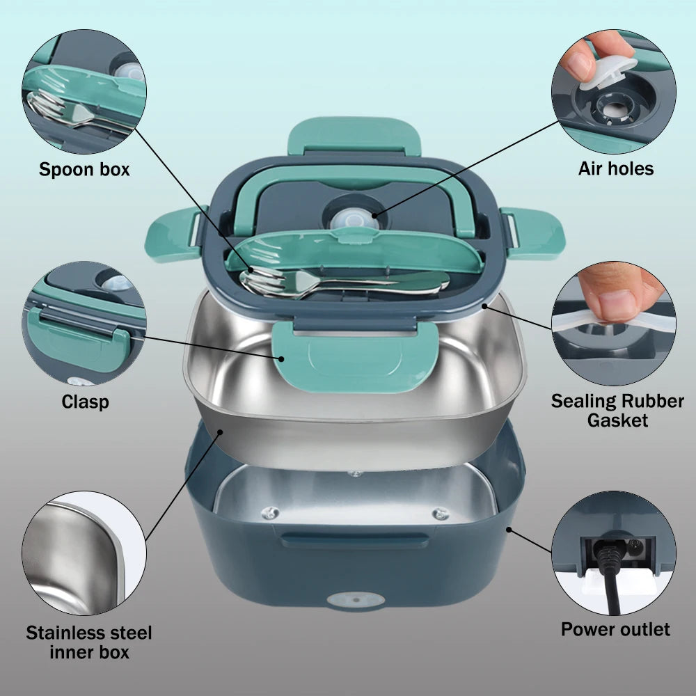 Electric Lunch Box 1.5L - Portable Food Warmer Car & Home