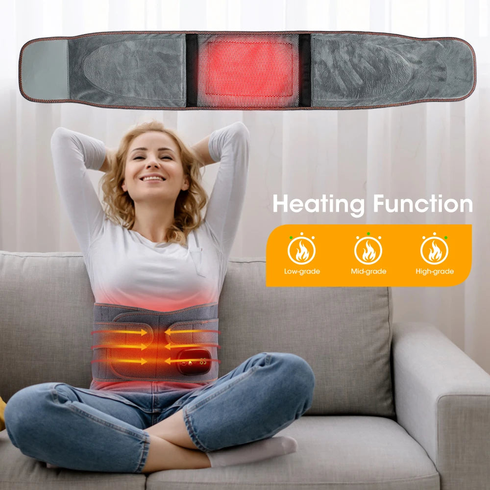Lumbar Support Belt - Heated Vibrating Back Brace with Red Light