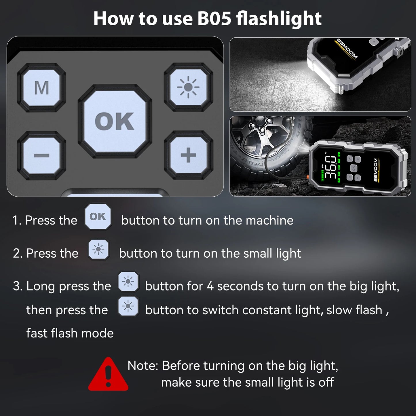 Car Jump Starter 21800mAh - Air Compressor & 6000A Booster