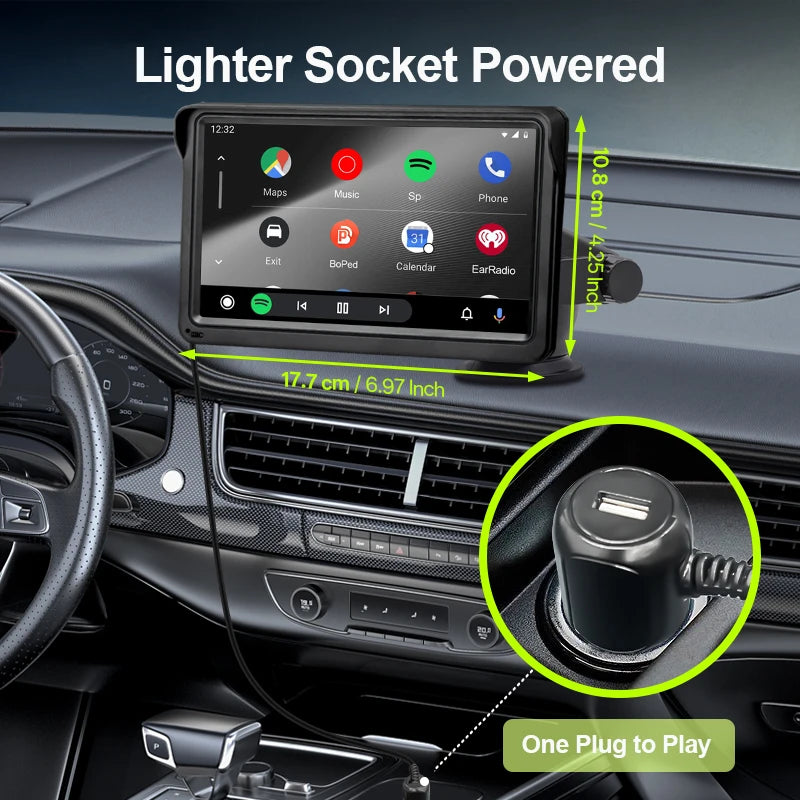 Car Stereo Screen 7 Inch - Wireless CarPlay Android Auto