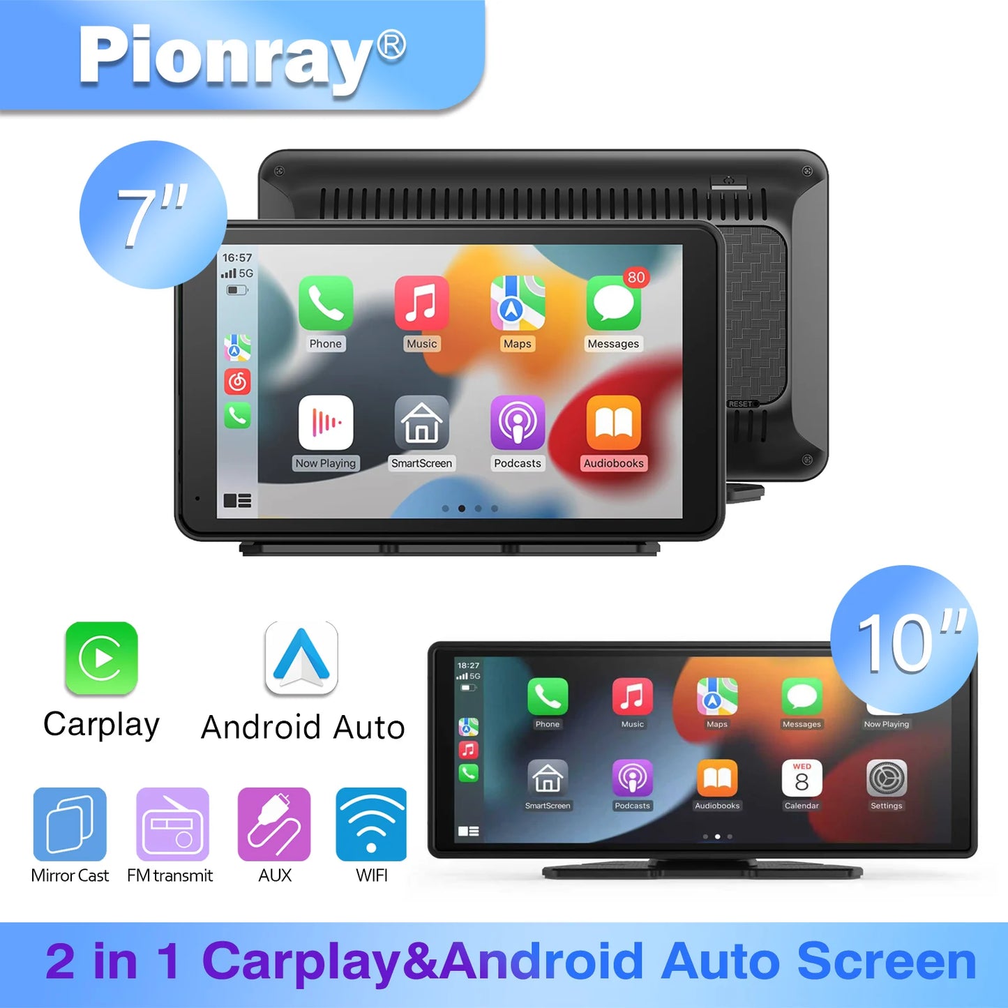 Portable CarPlay Screen 7/10 Inch - Wireless Android Auto