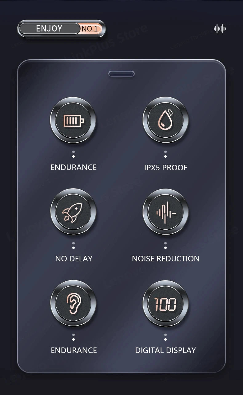 Bluetooth Wireless Earbuds - LED Display IPX5 Waterproof