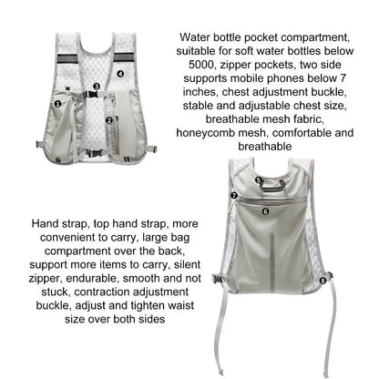 Hydration Running Vest - Lightweight Water Bottle Holder Pack