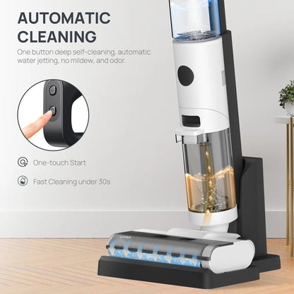 Wet Dry Cordless Vacuum Mop - 200W Smart Floor Cleaner