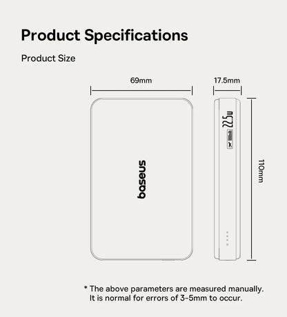 Qi2 Wireless Power Bank 10,000mAh - 15W Magnetic Charging