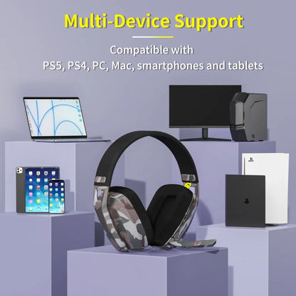 Wireless Gaming Headset - 2.4GHz & Bluetooth with Mic