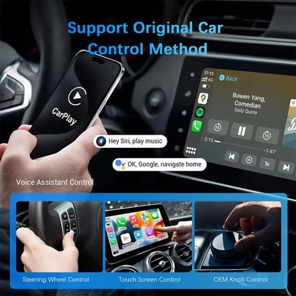Wireless CarPlay Android Auto Adapter - 2-in-1 USB Dongle