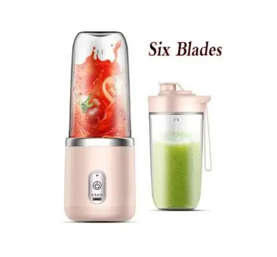 Portable Electric Blender 500ml - 6 Blade Smoothie Maker