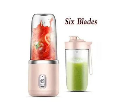 Portable Electric Blender 500ml - 6 Blade Smoothie Maker