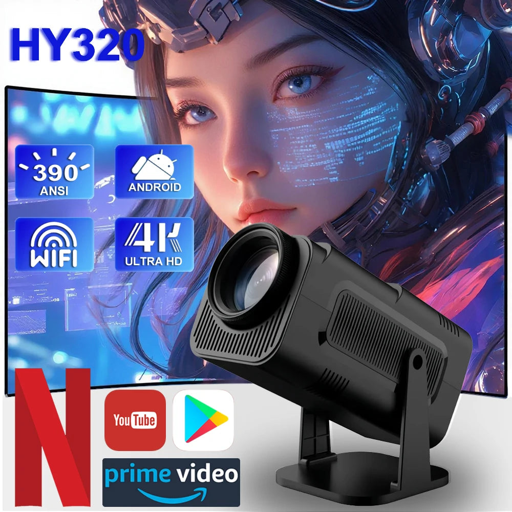 4K Android Projector Native 1080P - 390 ANSI Lumens Portable