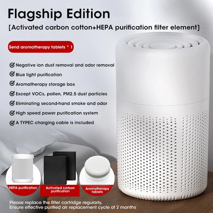 Mini Desktop Air Purifier - HEPA Filter H13 USB-C Portable