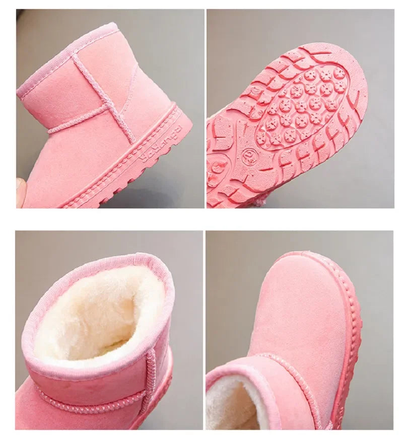 Kids Winter Snow Boots - Warm Cotton Lined Casual Shoes