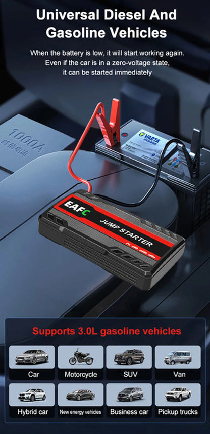 Car Jump Starter 600A 12V - 12000mAh Power Bank LED Light