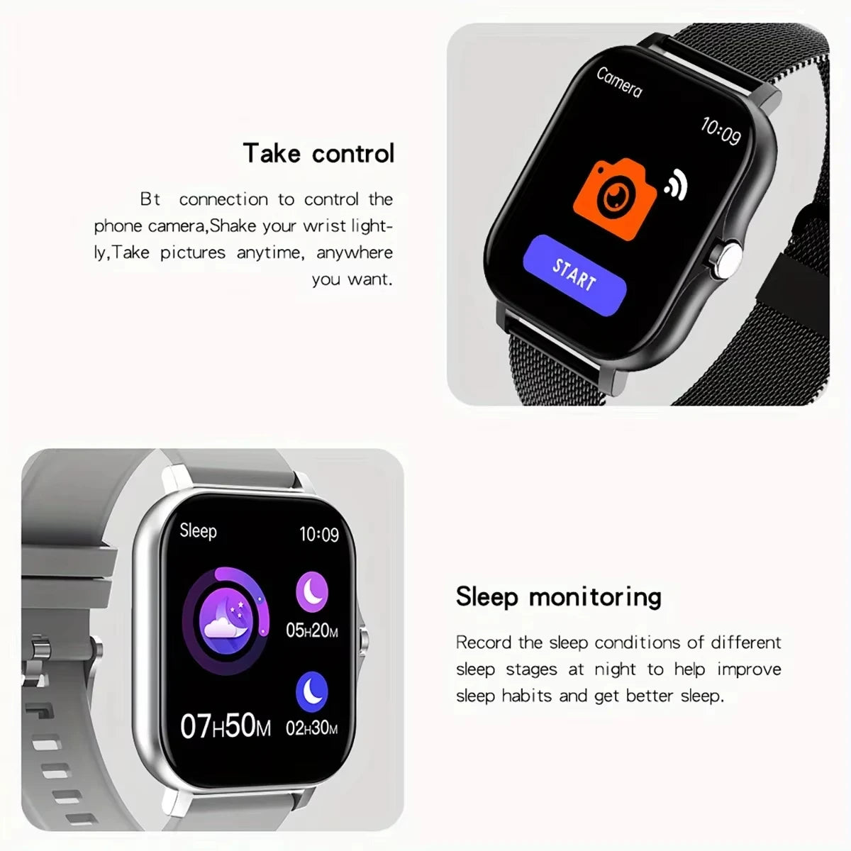Smart Fitness Watch - Heart Rate Monitor & Bluetooth Calling