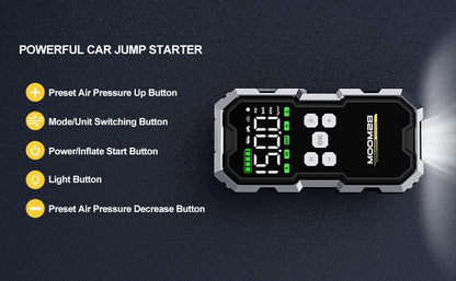 Car Jump Starter 7000A - Portable Battery Booster with Air Pump