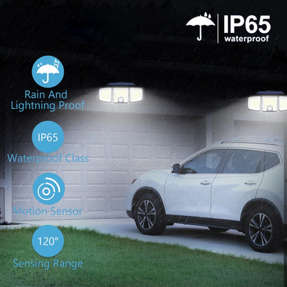 Solar Motion Sensor Lights 236 LED - Triple Head Security Light