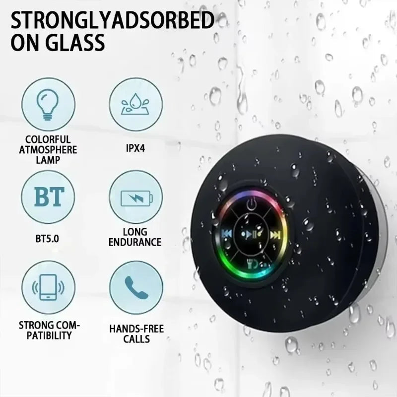 Bluetooth Shower Speaker - Waterproof IPX4 with Suction Cup