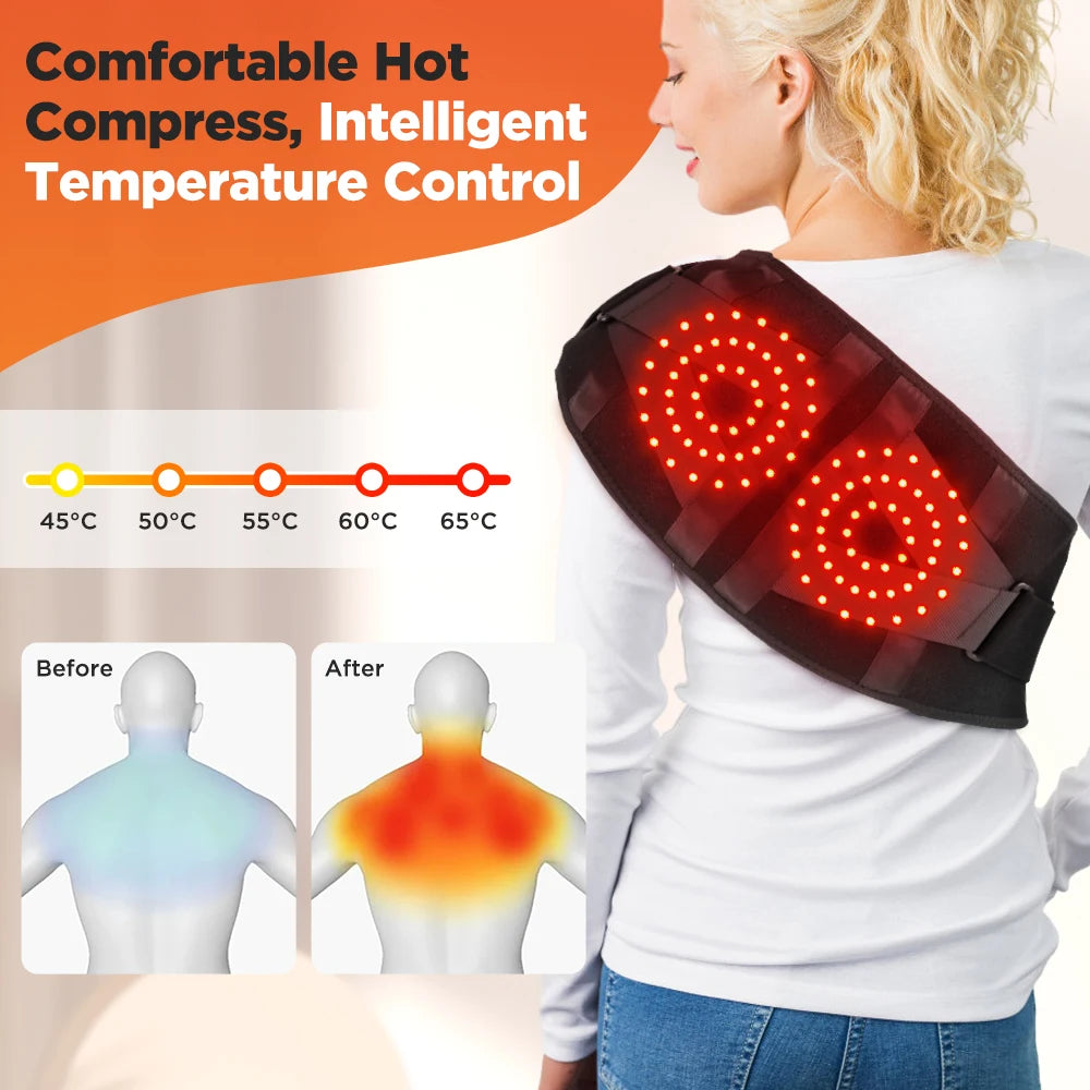 Lumbar Support Belt - Heated Vibrating Back Brace with Red Light