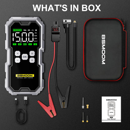 Car Jump Starter 7000A - Portable Battery Booster with Air Pump
