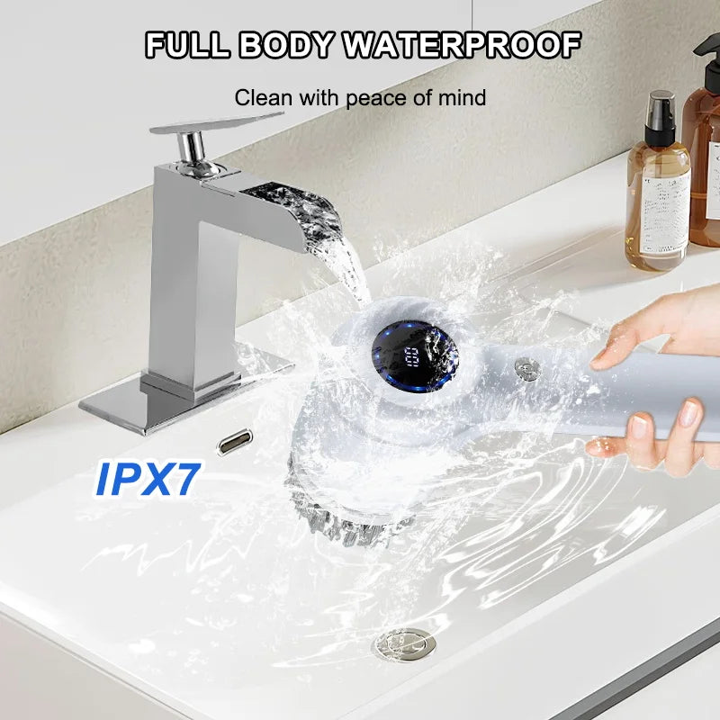 Electric Cleaning Brush - 5 Heads, USB Rechargeable Scrubber