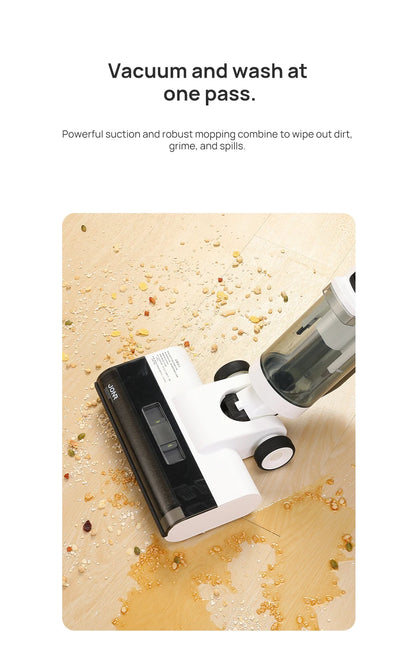 Wet Dry Cordless Vacuum Mop - 200W Smart Floor Cleaner