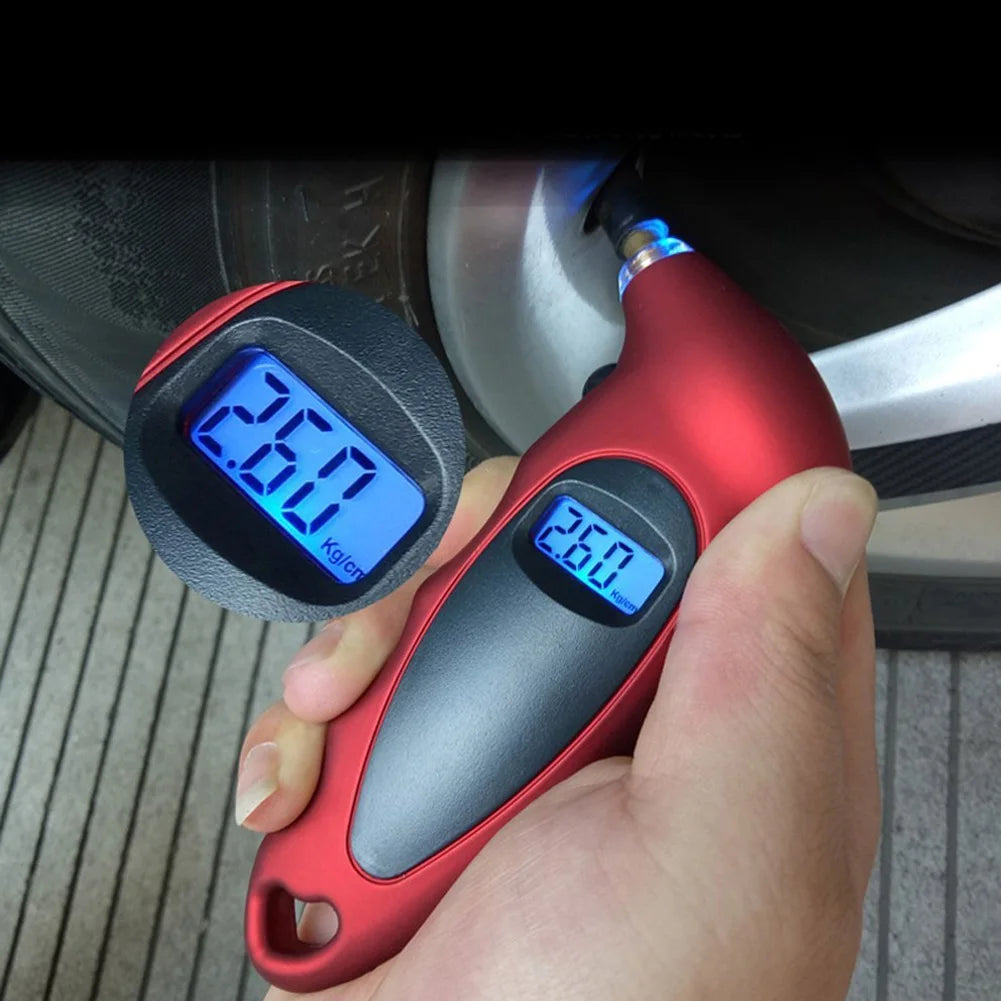 Digital Tyre Pressure Gauge - Backlit LCD Display 150 PSI