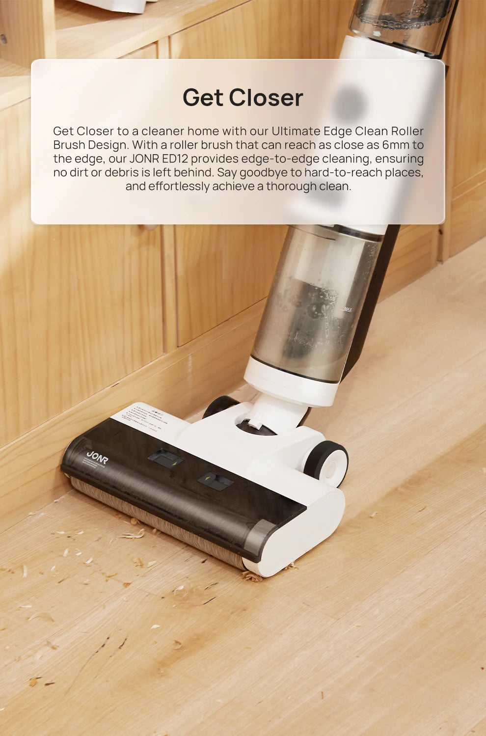 Wet Dry Cordless Vacuum Mop - 200W Smart Floor Cleaner