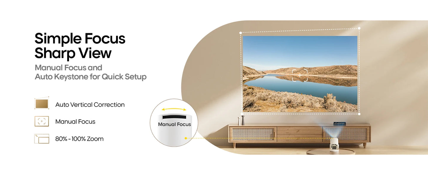 4K Portable Projector 290 ANSI - Android 11 WiFi 6 Cinema