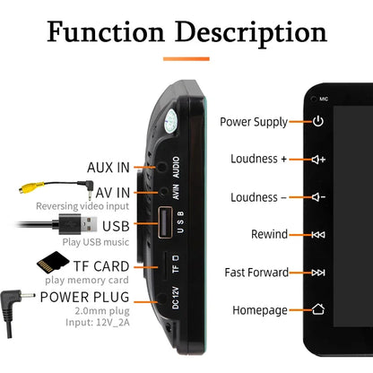 Car Stereo Screen 7 Inch - Wireless CarPlay Android Auto