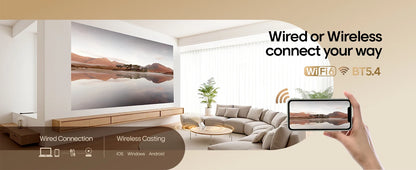 4K Portable Projector 290 ANSI - Android 11 WiFi 6 Cinema