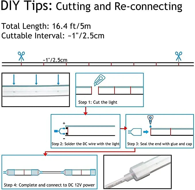 LED Neon Strip Lights 5M - Flexible Waterproof 600 LEDs