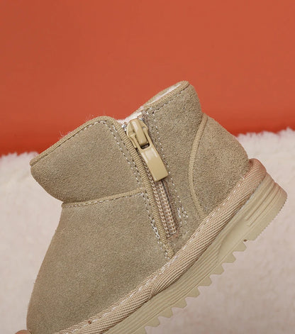 Baby Winter Snow Boots - Warm Plush Leather Ankle Boots