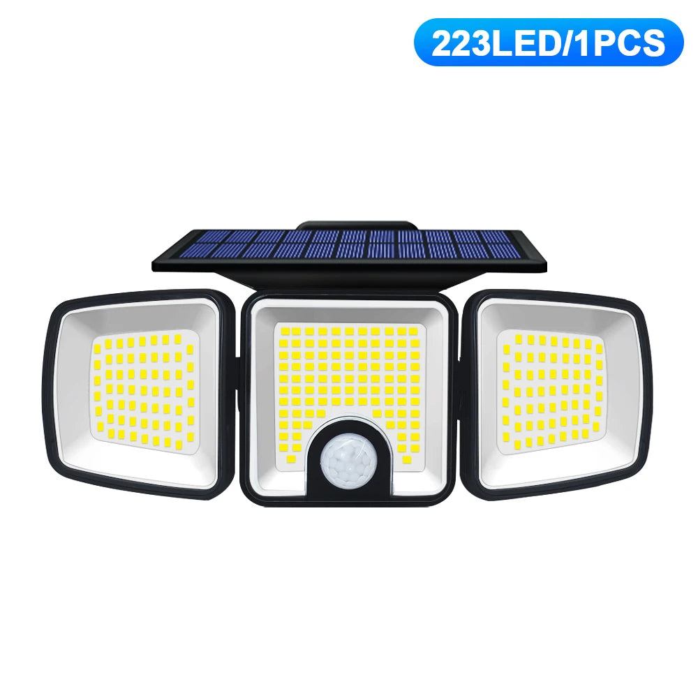 Solar Motion Sensor Lights 236 LED - Triple Head Security Light