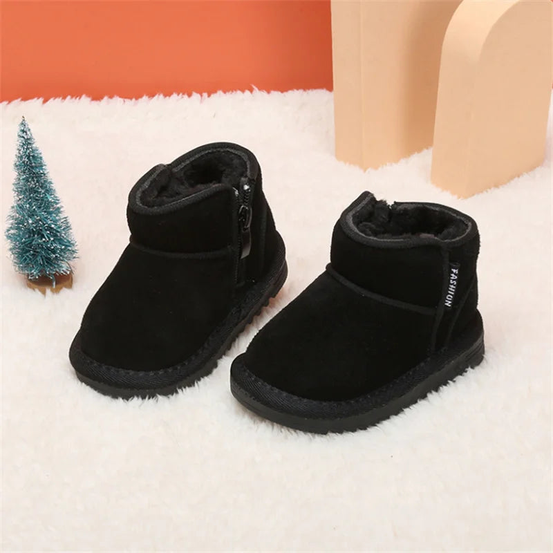 Baby Winter Snow Boots - Warm Plush Leather Ankle Boots