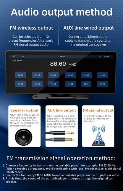 10.26" Car Stereo Screen - Wireless CarPlay Android Auto