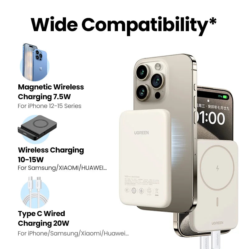 Magnetic Wireless Power Bank 10,000mAh - 20W Fast Charging