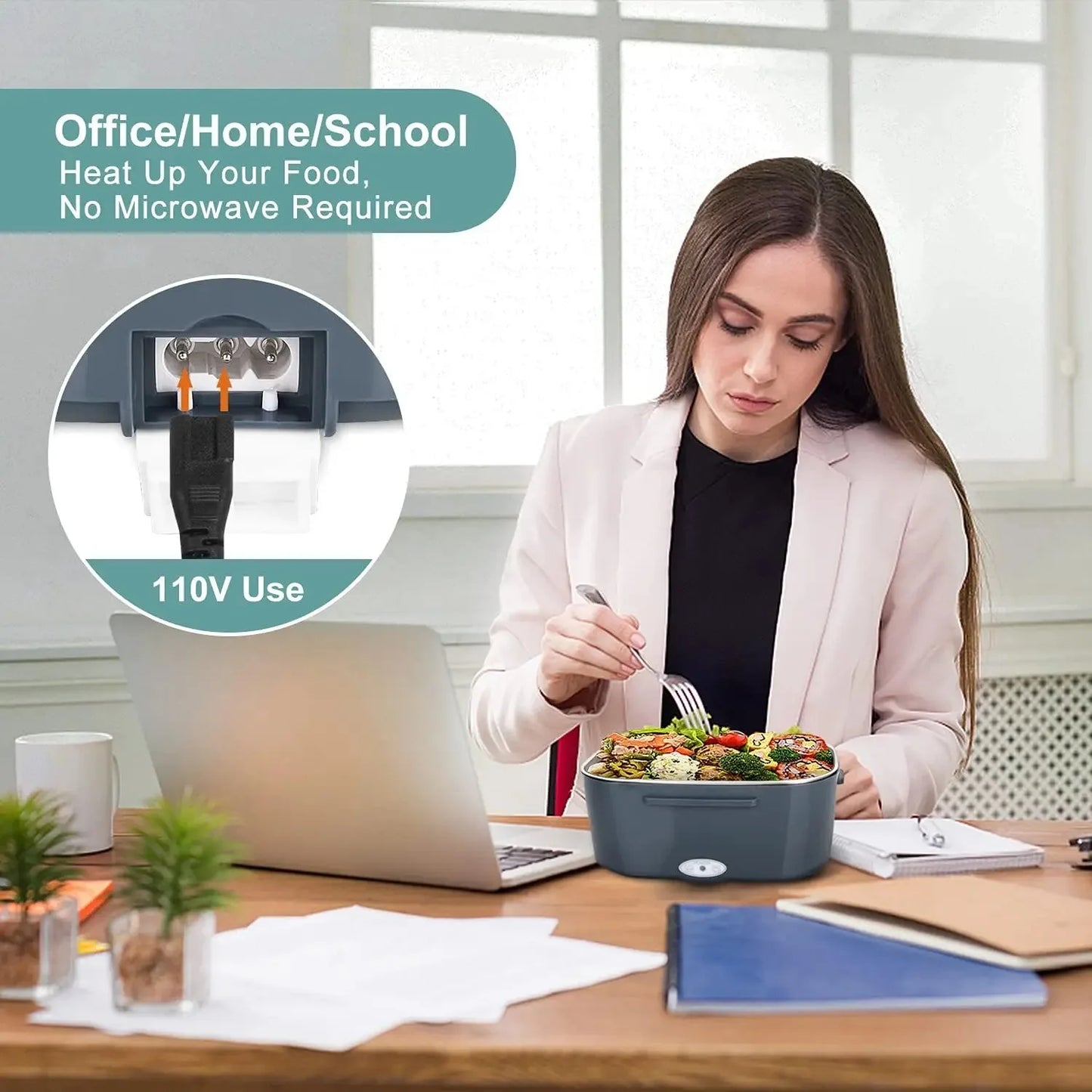 Electric Lunch Box 1.5L - Portable Food Warmer Car & Home