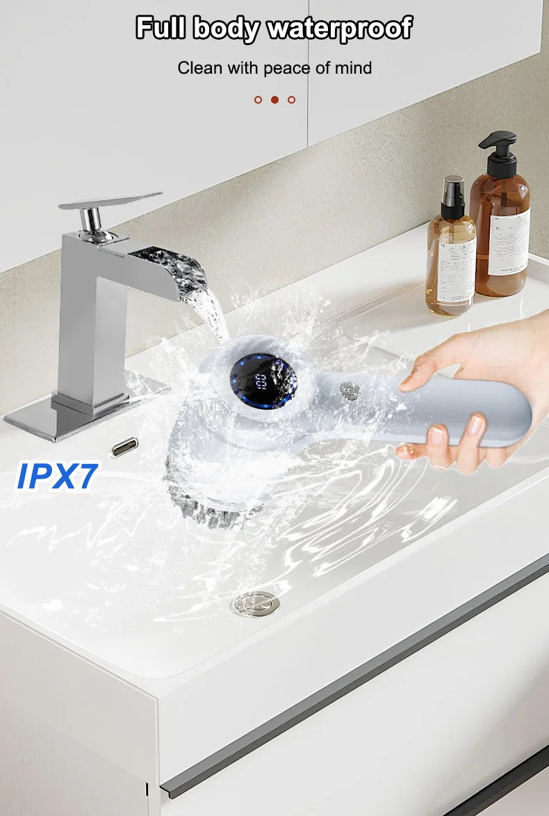 Electric Cleaning Brush - 5 Heads, USB Rechargeable Scrubber